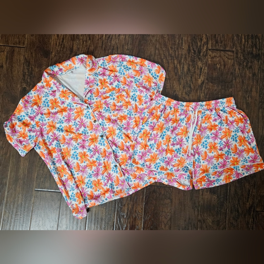 Blakeley Country Summer Luxe Pajama Lounge Set Flowers Large/Xlarge